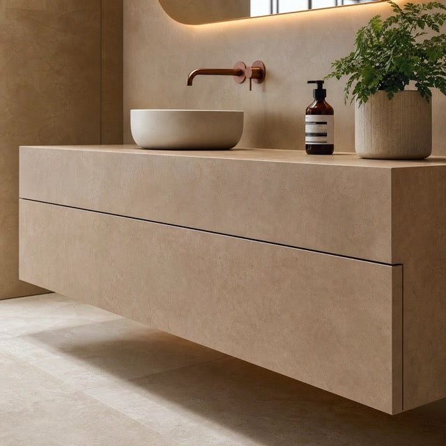 Mueble baño microcemento